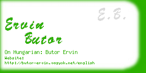ervin butor business card